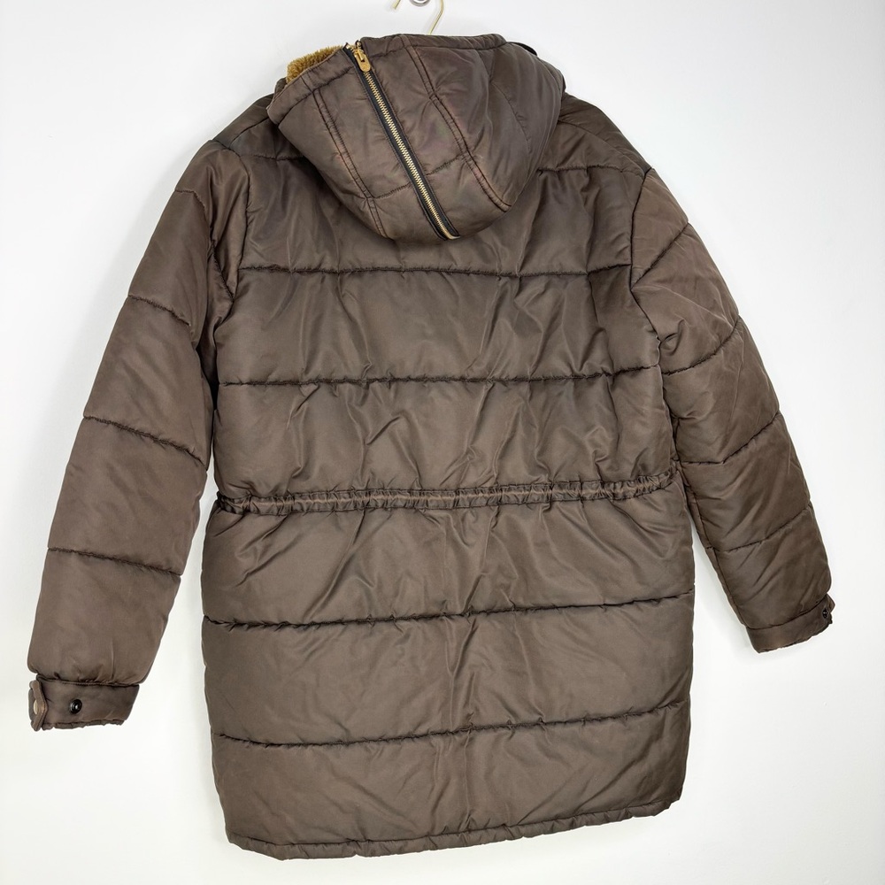 RRL by Ralph Lauren Coated Twill Parka Vintage Black Fleece Hood Size L New - Picture 10 of 16